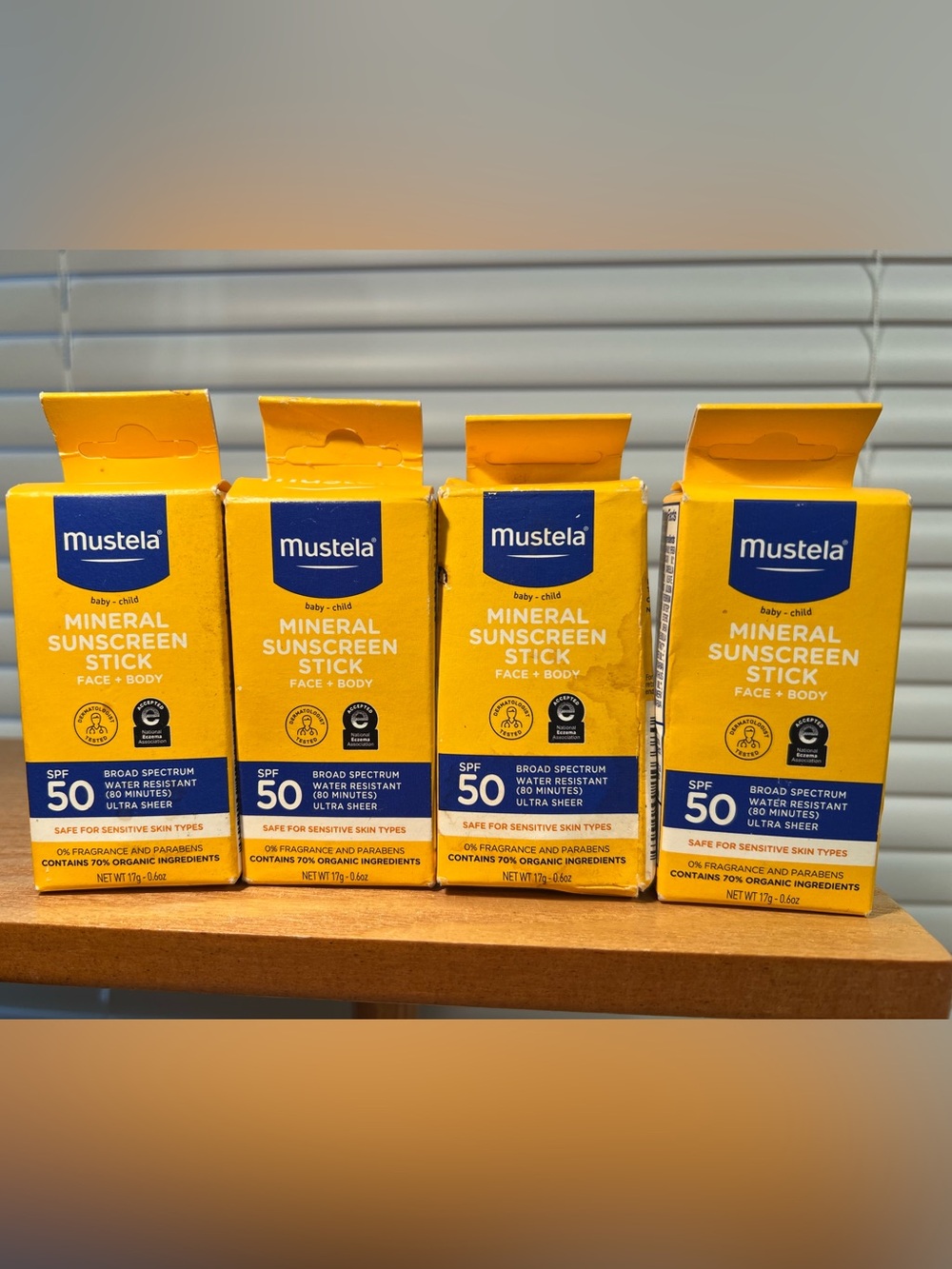 4 Pack Mustela Mineral Sunscreen Stick SPF 50 Baby Kid Face Body 0.6 oz EX 02/26